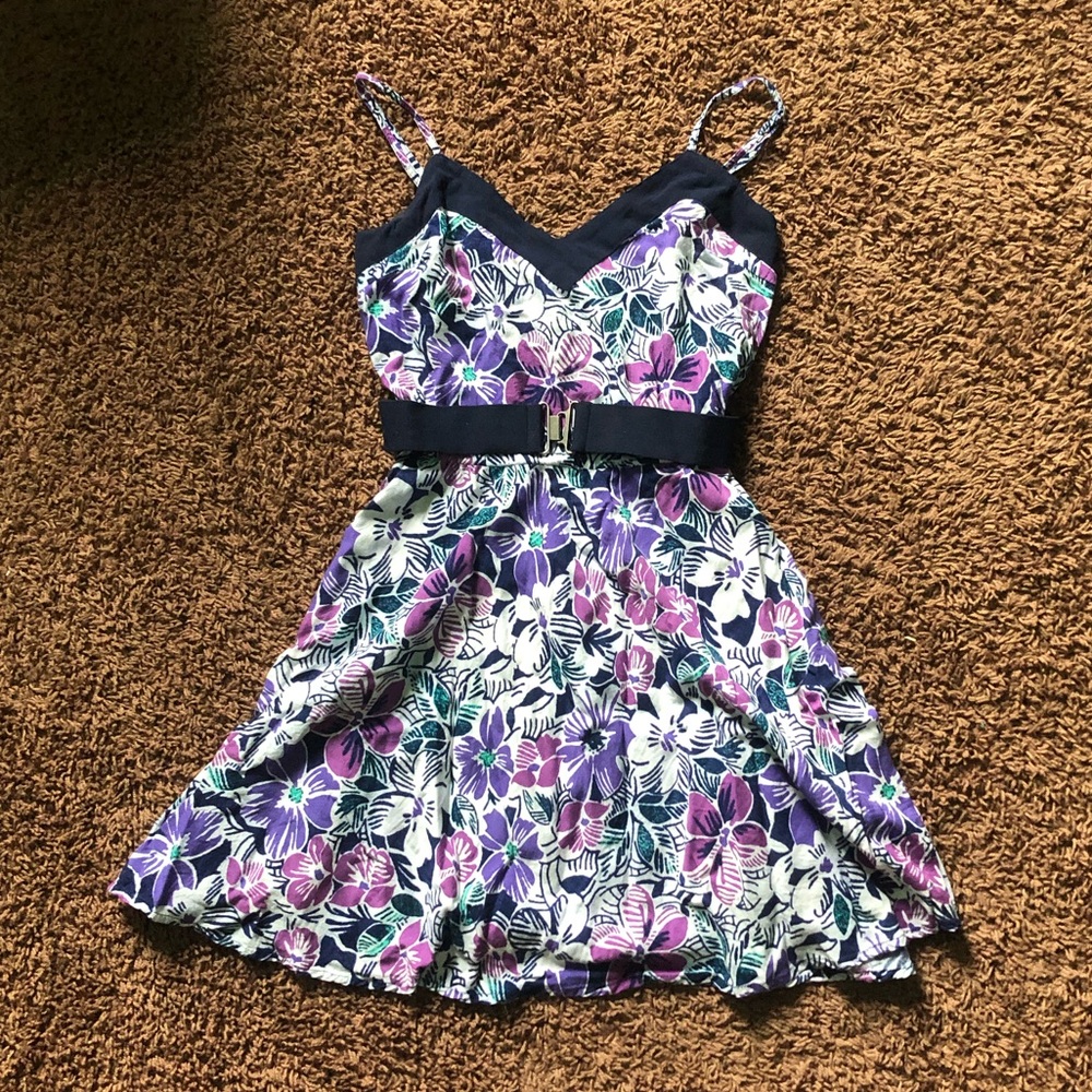 Navy and Purple Floral Aeropostale Dress